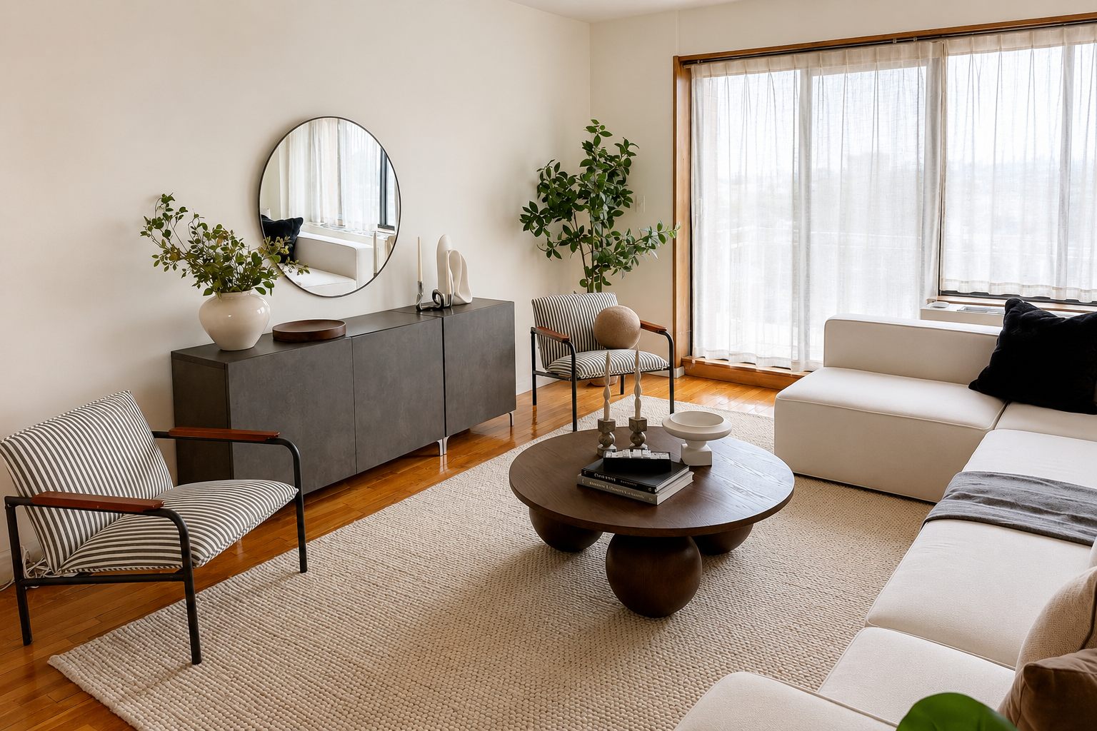 Living room with skyline outlook